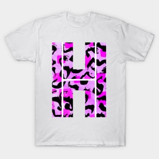 Abstract Letter H Watercolour Leopard Print Alphabet T-Shirt